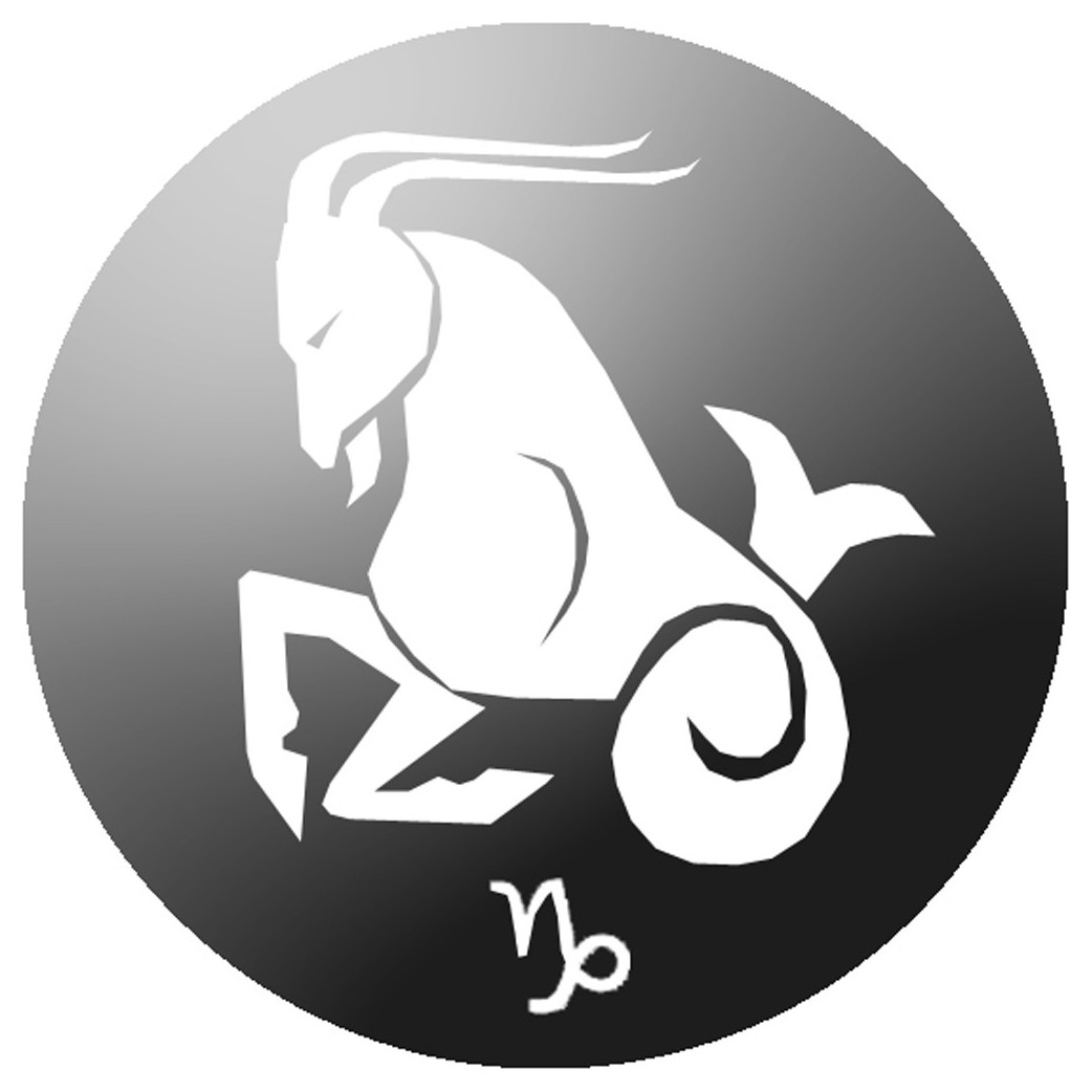 signe du zodiaque capricorne rond - 8cm - Sticker/autocollant