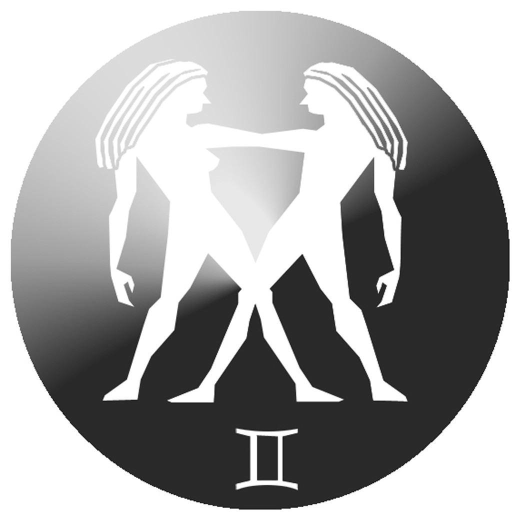 signe du zodiaque gémeaux rond - 10cm - Sticker/autocollant