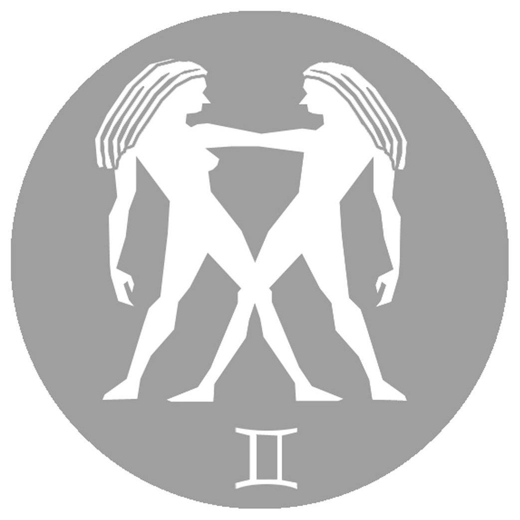 signe zodiaque gémeaux rond - 10cm - Sticker/autocollant