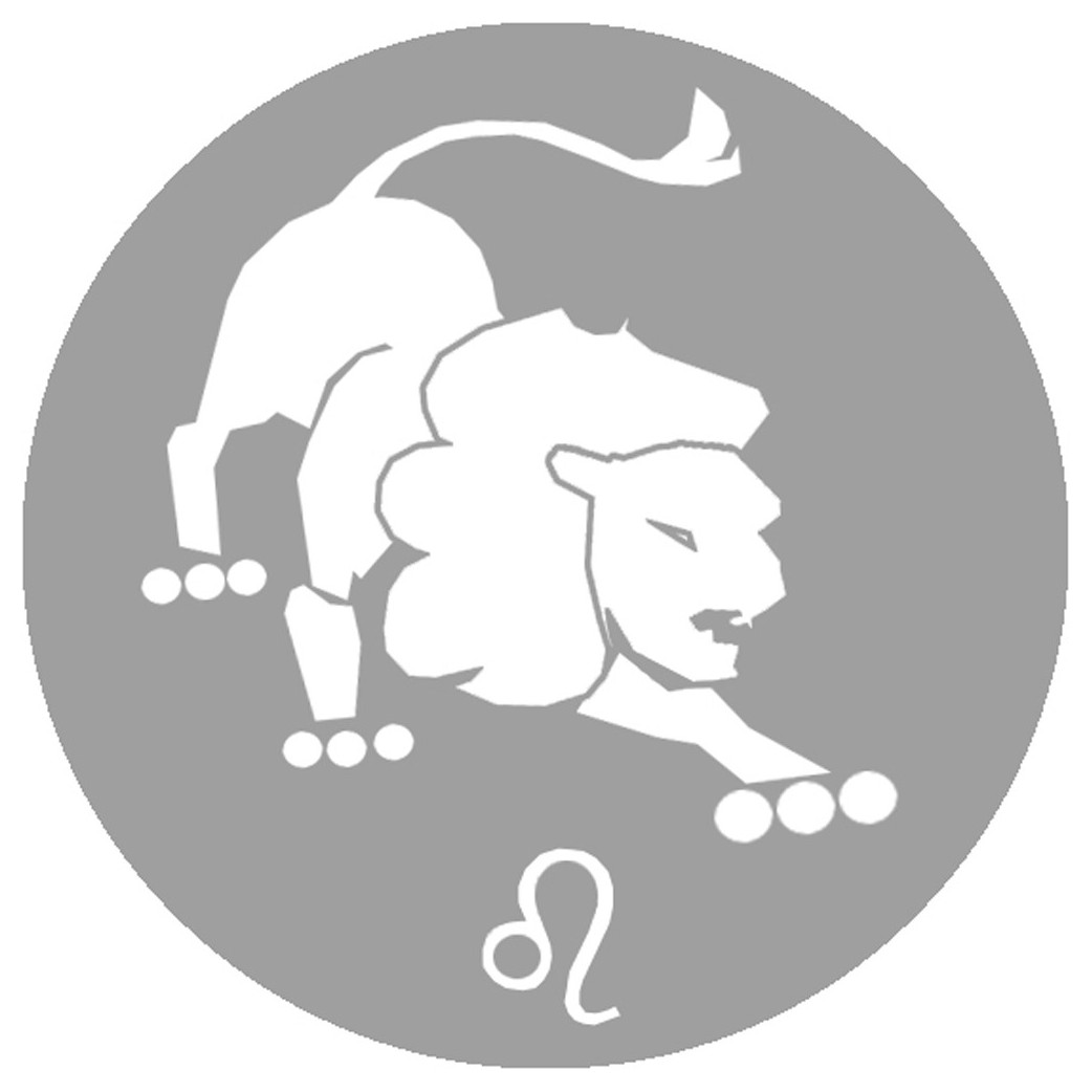 signe zodiaque lion rond - 8cm - Sticker/autocollant