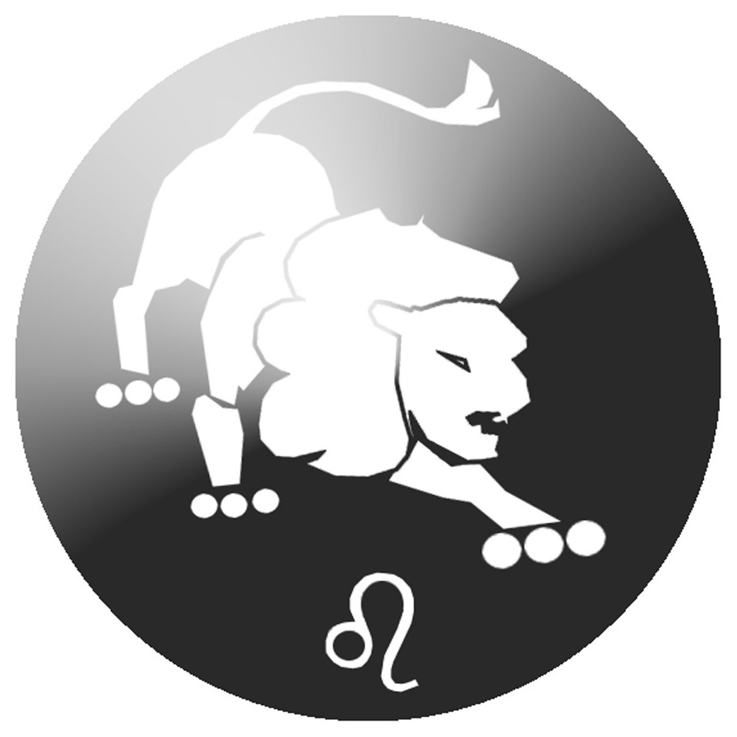 signe du zodiaque lion rond - 10cm - Sticker/autocollant