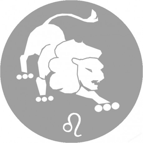 signe zodiaque lion rond - 10cm - Sticker/autocollant