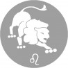 signe zodiaque lion rond - 5cm - Sticker/autocollant