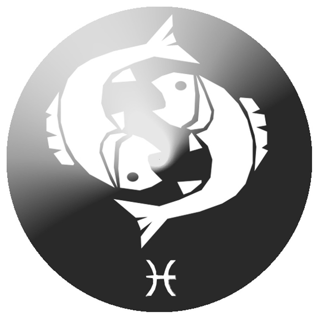 signe du zodiaque poisson rond - 10cm - Sticker/autocollant