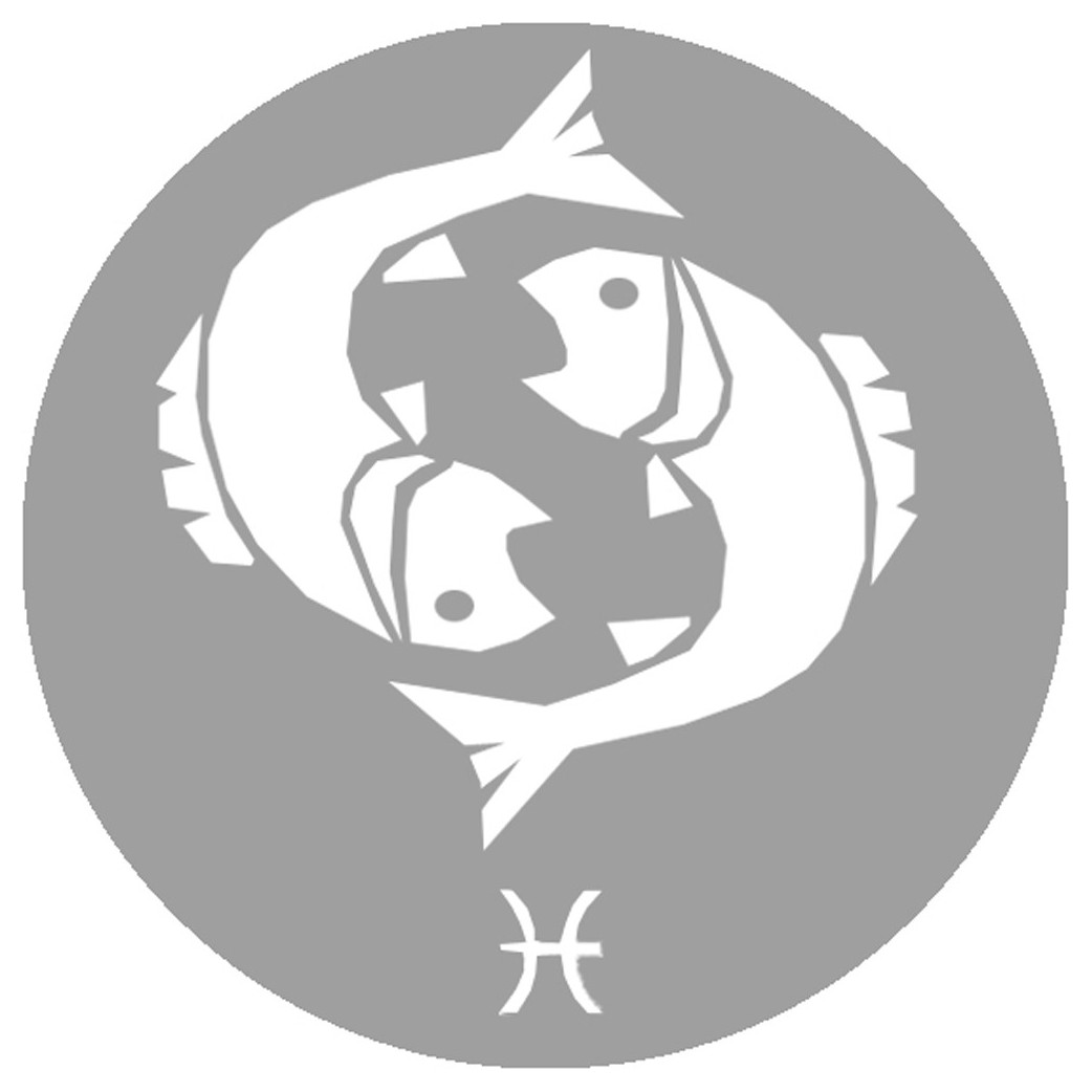 signe zodiaque poisson rond - 5cm - Sticker/autocollant