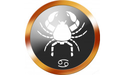 signe du zodiaque scorpion rond doré - 8cm - Sticker/autocollant