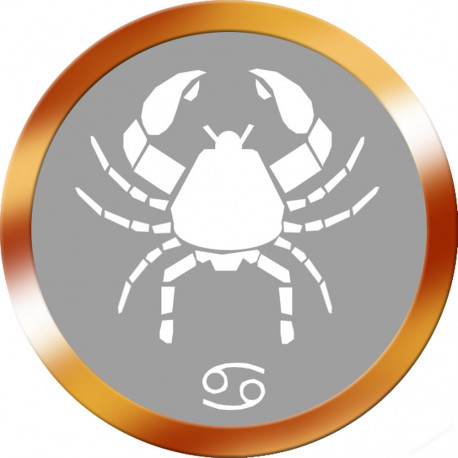 signe zodiaque scorpion rond doré - 5cm - Sticker/autocollant