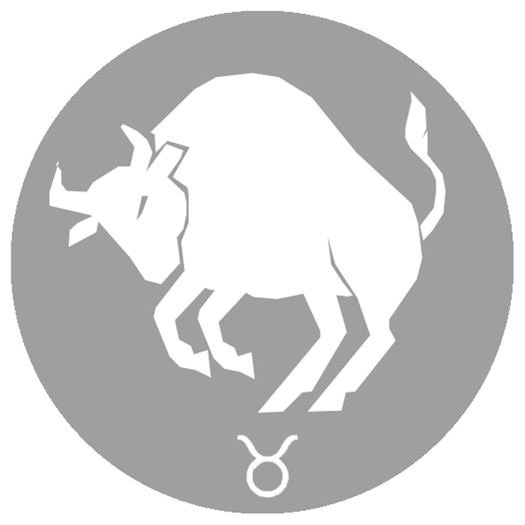 signe du zodiaque taureau gris - 8cm - Sticker/autocollant
