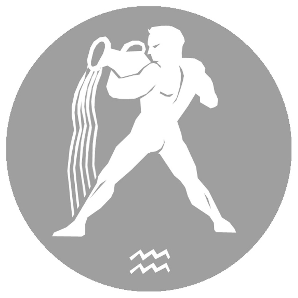 signe zodiaque verseau rond - 5cm - Sticker/autocollant