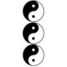 YIN YANG classique - 3 stickers de 9,5 cm - Sticker/autocollant