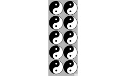 YIN YANG classique - 10 stickers de 5cm - Sticker/autocollant