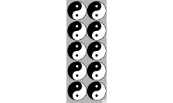 YIN YANG classique - 10 stickers de 5cm - Sticker/autocollant