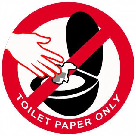 TOILET PAPER ONLY - 10cm - Sticker/autocollant