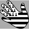 main drapeau breton - 15x15cm - Sticker/autocollant