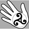 main triskel noir fond blanc - 10x10cm - Sticker/autocollant