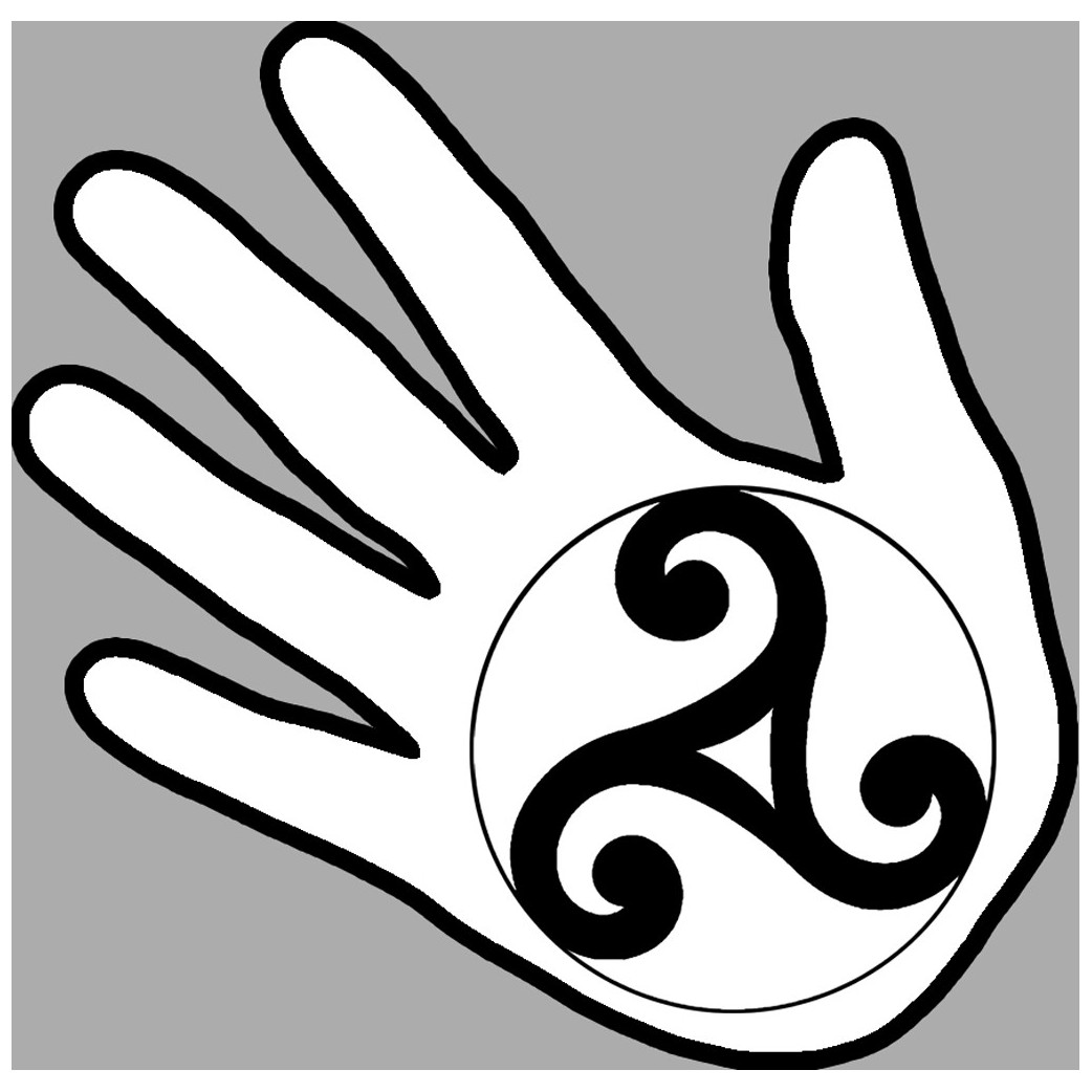 main triskel noir fond blanc - 20x20cm - Sticker/autocollant