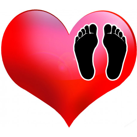 coeur Pieds noirs - 20x17.2cm - Sticker/autocollant