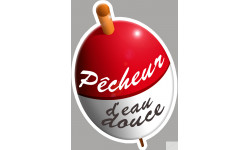 bouchon pêcheur d'eau douce - 10x7cm - Sticker/autocollant