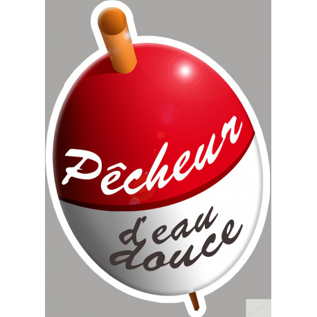 bouchon pêcheur d'eau douce - 5x3.5cm - Sticker/autocollant