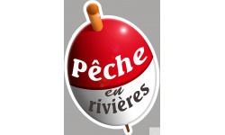 bouchon pêche en rivières - 15x10.7cm - Sticker/autocollant