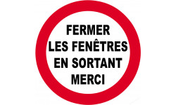 fermer les fenêtres en sortant - 10cm - Sticker/autocollant