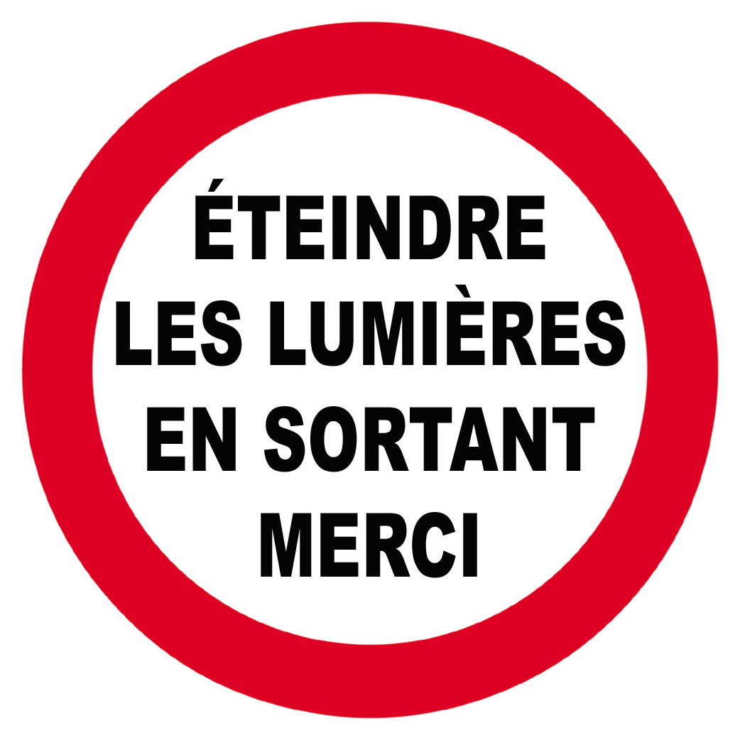 éteindre les lumières en sortant - 20cm - Sticker/autocollant