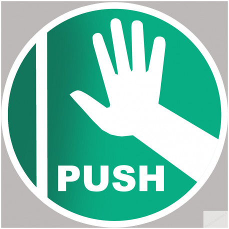 Push the door - 5cm - Sticker/autocollant