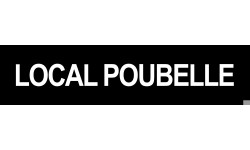 LOCAL POUBELLE NOIR - 29x7cm - Sticker/autocollant