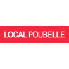 LOCAL POUBELLE ROUGE - 15x3.5cm - Sticker/autocollant