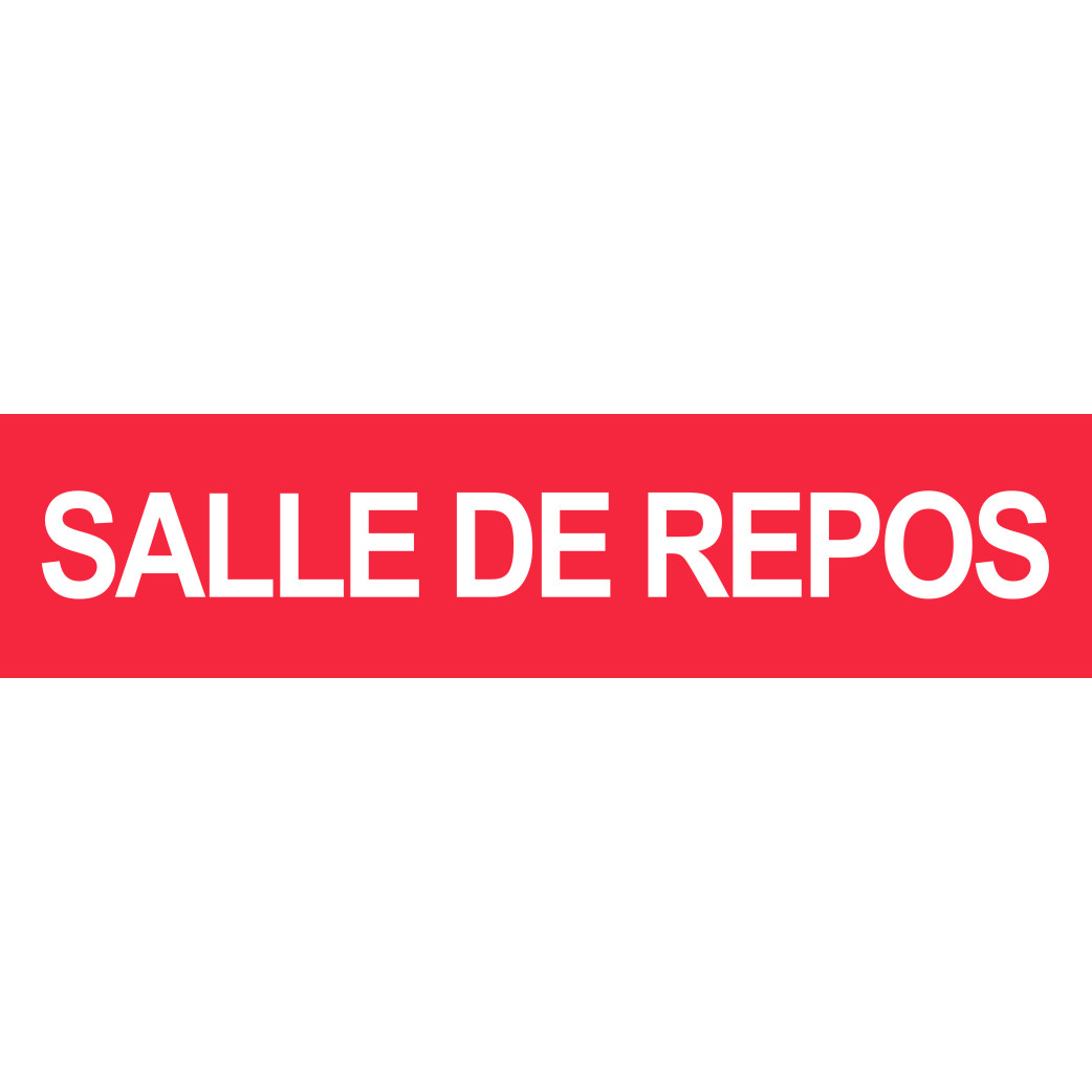 Salle de repos rouge - 15x3.5cm - Sticker/autocollant