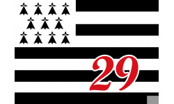 Drapeau Breton 29 - 29x21cm - Sticker/autocollant