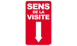 sens de la visite flèche bas - 25x15cm - Sticker/autocollant