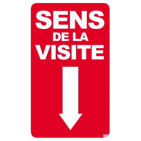 sens de la visite flèche bas - 25x15cm - Sticker/autocollant