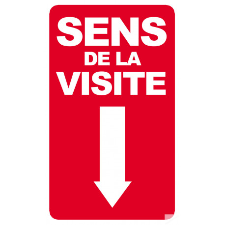 sens de la visite flèche bas - 25x15cm - Sticker/autocollant