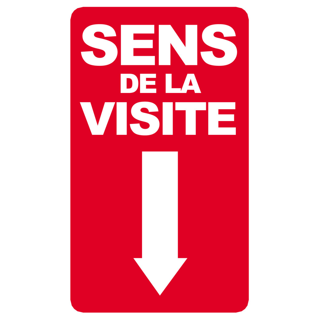 sens de la visite flèche bas - 20x12cm - Sticker/autocollant