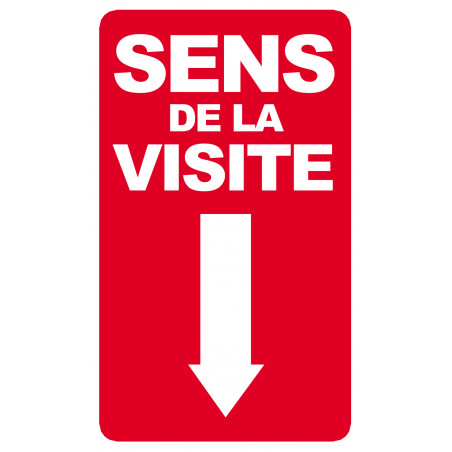 sens de la visite flèche bas - 20x12cm - Sticker/autocollant