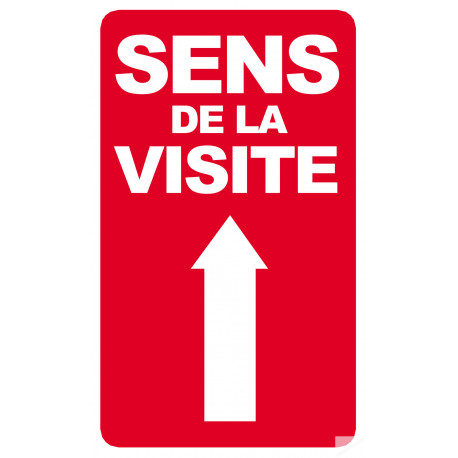 sens de la visite flèche haut - 25x15cm - Sticker/autocollant