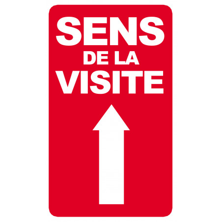 sens de la visite flèche haut - 20x12cm - Sticker/autocollant