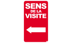 sens de la visite flèche gauche - 25x15cm - Sticker/autocollant