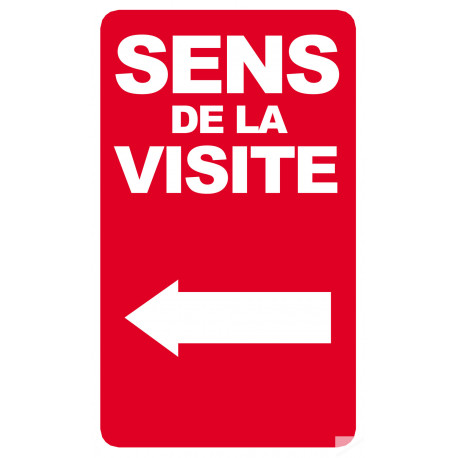 sens de la visite flèche gauche - 25x15cm - Sticker/autocollant