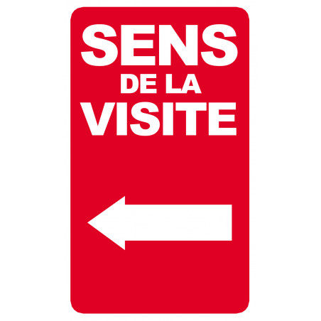 sens de la visite flèche gauche - 20x12cm - Sticker/autocollant