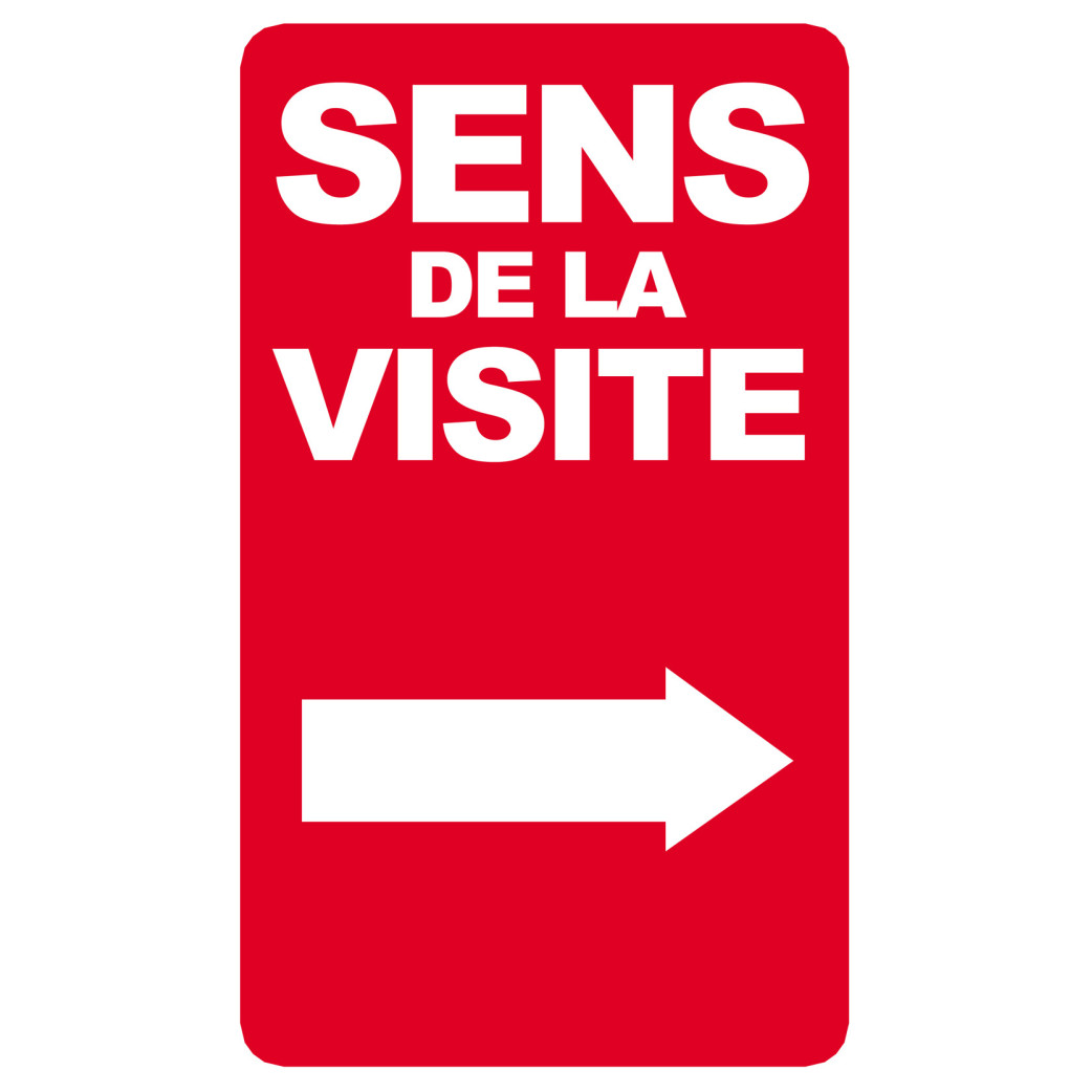 sens de la visite flèche droite - 25x15cm - Sticker/autocollant