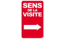 sens de la visite flèche droite - 25x15cm - Sticker/autocollant