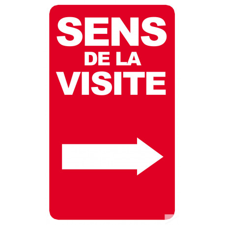 sens de la visite flèche droite - 25x15cm - Sticker/autocollant