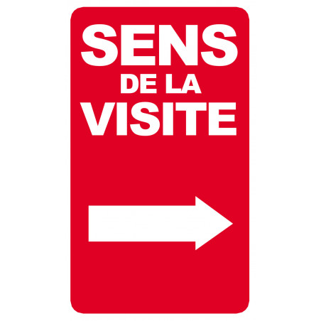 sens de la visite flèche droite - 25x15cm - Sticker/autocollant