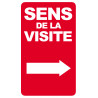 sens de la visite flèche droite - 15x9cm - Sticker/autocollant