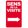 sens de la visite flèche droite - 15x9cm - Sticker/autocollant