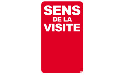 sens de la visite rouge - 25x15cm - Sticker/autocollant