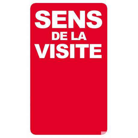 sens de la visite rouge - 25x15cm - Sticker/autocollant