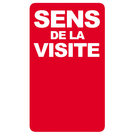 sens de la visite rouge - 20x12cm - Sticker/autocollant